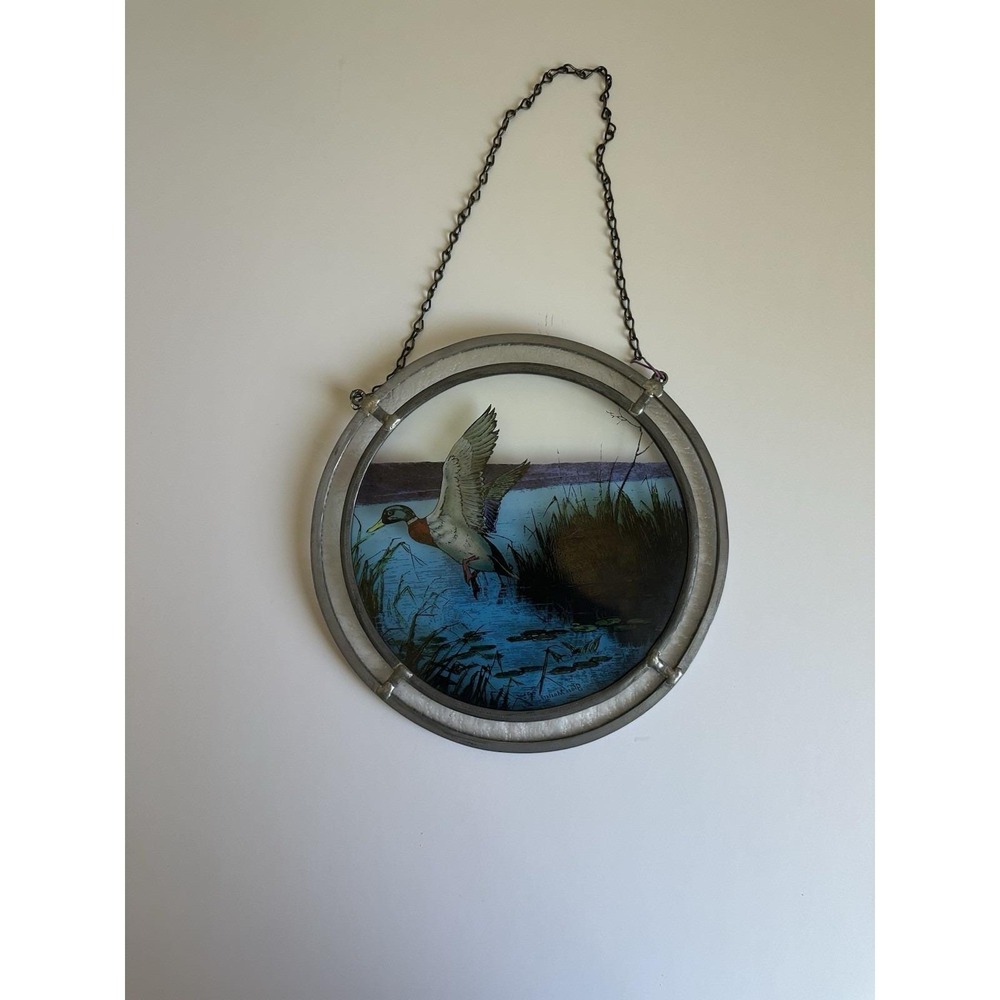 Glassmasters Stained Glass Mallard Duck Suncatcher Decorative Window Panel